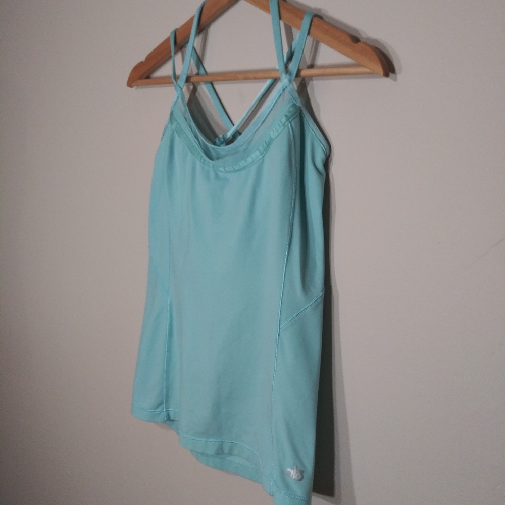 ALO Yoga CoolFit Tank Top Strappy Blue Small - Picture 2 of 10